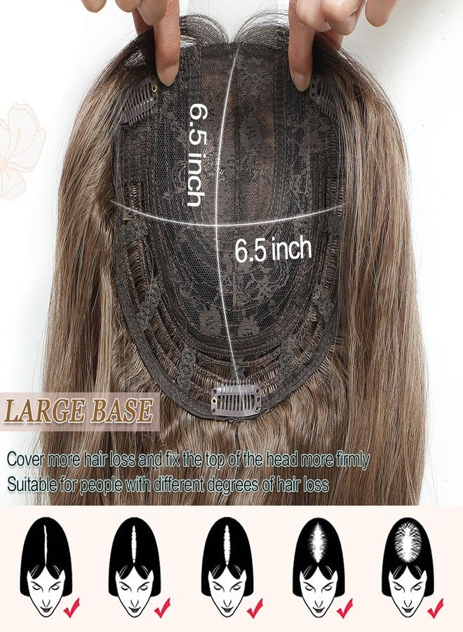gulagula Hair Topper 20" Wavy Hair Toppers for Women 6.5x6.5” Base Size Hairtoppers for Women with Thinning hair Wavy Clip In - Image 4