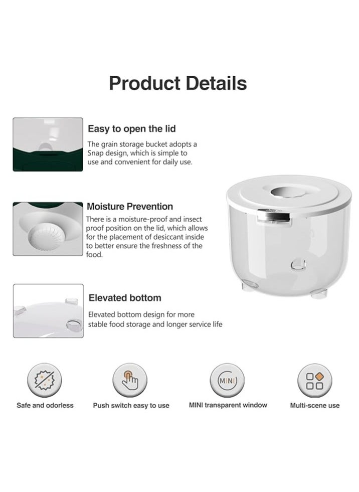 Arabest - 20Lb Rice Container Clear Rice Dispenser Airtight Pet Food Storage Container with Measuring Cup, For Pet Food, Nuts, Beans, Flour, Grains Dog Food Storage Container Bin (White) - Image 1