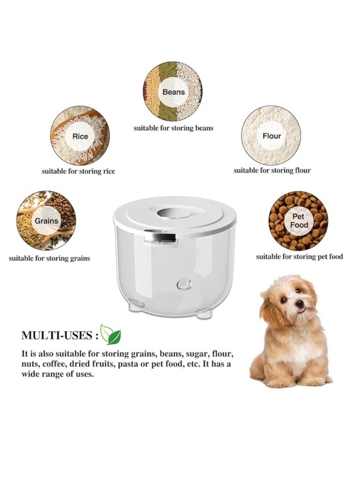 Arabest - 20Lb Rice Container Clear Rice Dispenser Airtight Pet Food Storage Container with Measuring Cup, For Pet Food, Nuts, Beans, Flour, Grains Dog Food Storage Container Bin (White) - Image 1