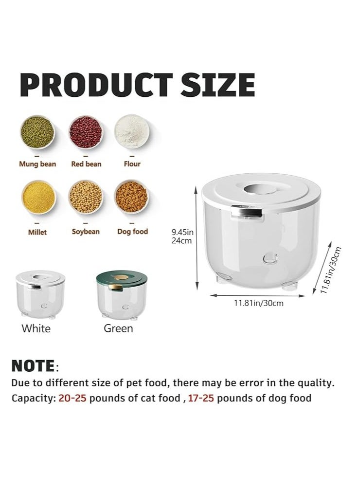 Arabest - 20Lb Rice Container Clear Rice Dispenser Airtight Pet Food Storage Container with Measuring Cup, For Pet Food, Nuts, Beans, Flour, Grains Dog Food Storage Container Bin (White) - Image 1