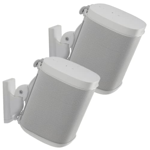 Sanus Adjustable Speaker Wall Mounts Designed for SONOS ONE, Play:1 & Play:3 - Pair (White) - Image 1