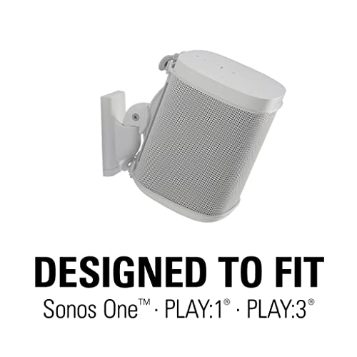 Sanus Adjustable Speaker Wall Mounts Designed for SONOS ONE, Play:1 & Play:3 - Pair (White) - Image 2