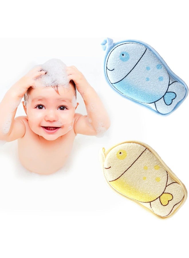 Hokoad Baby Bath Sponge, 2 Pack Cartoon Animal Style Baby Sponge for Bathing - Image 1