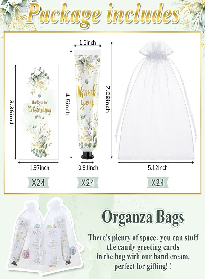 Swiffen 24 Sets Baby Shower Hand Cream Bulk Shower thank you Favors Bridal Thank You Appreciation Hand Cream for Guests Travel Size Lotion with Organza Bags - Image 2