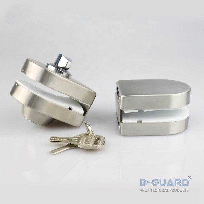 B-GUARD BGUARD Glass to Glass Door Lock No Need for Glass Cut Outs with Strike Box in Stainless Steel Grade 304 Satin New Finish Silver - Image 2