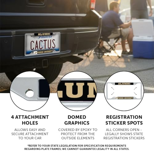 Desert Cactus Purdue University Car Accessories Boilermakers Metal License Plate Frame and Tag Holder for Front or Rear of Car (Alumni) - Image 3