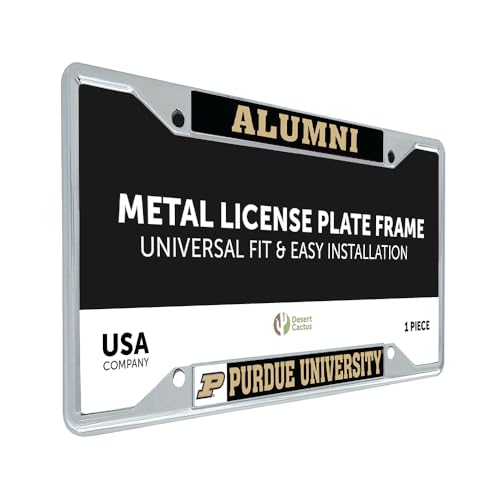 Desert Cactus Purdue University Car Accessories Boilermakers Metal License Plate Frame and Tag Holder for Front or Rear of Car (Alumni) - Image 1