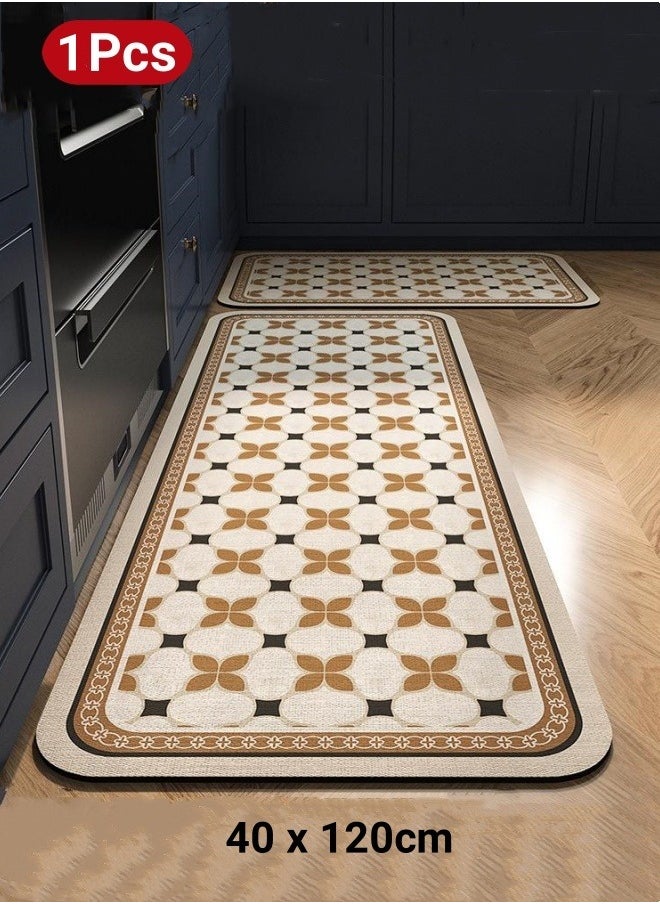 Generic Kitchen Floor Mat, 40x120cm Kitchen Rug Mat Floor Runner Mat Non-Slip Kitchen Standing Mat Water Absorbent Front of Sink Mat for Rooms & Kitchen & Bathrooms  - Image 1