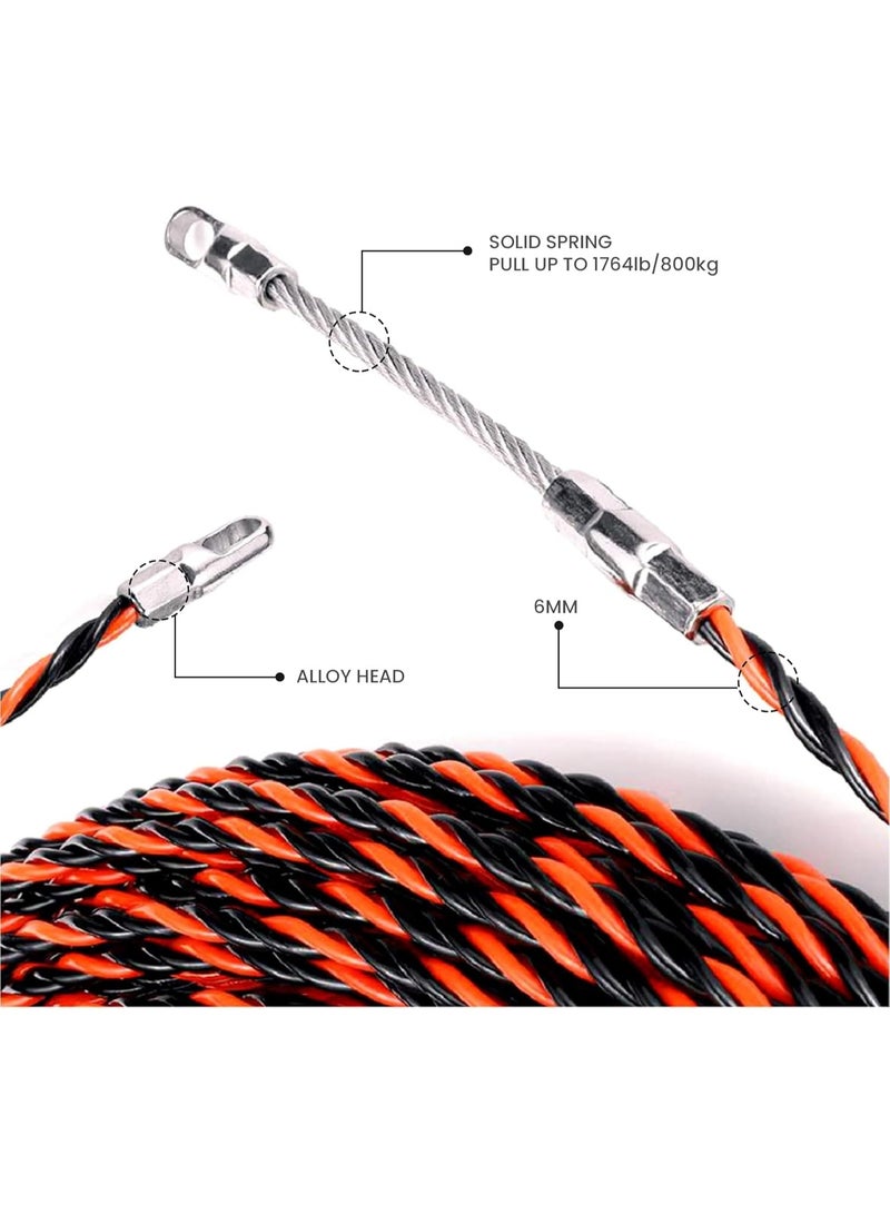 درافل شريط أسلاك Duravel Fish Tape، أداة توجيه الأسلاك، أداة سحب الكابلات، أداة ربط الأسلاك الكهربائية - سهلة الاستخدام، قابلة لإعادة الاستخدام، متعددة الوظائف (40 مترًا) - Image 4