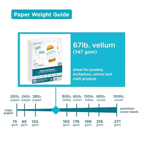PrintWorks White Cardstock 8.5" x 11" - 67 lb/147 gsm Vellum Bristol - 250 Sheets - Made in the USA - SFI® Certified - 92 Bright - Card Stock Printer Paper for School, Craft, & Office Use (00564) - Image 3