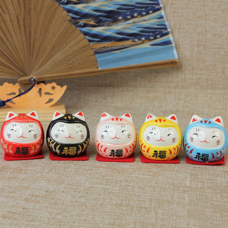 Japanese-Style Lucky Damo Decoration Small Size Store Opening Gift Creative Home Ceramic Cute Desktop Car Decoration - Image 1