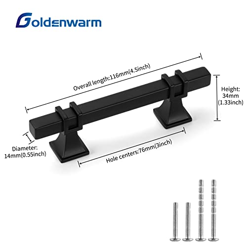 Goldenwarm 25 Pack 3 Inch Black and Gold Cabinet Pulls Zinc Alloy Matte Black and Gold Cabinet Handles Dresser Drawer Pulls Kitchen Drawer Handles - Image 2