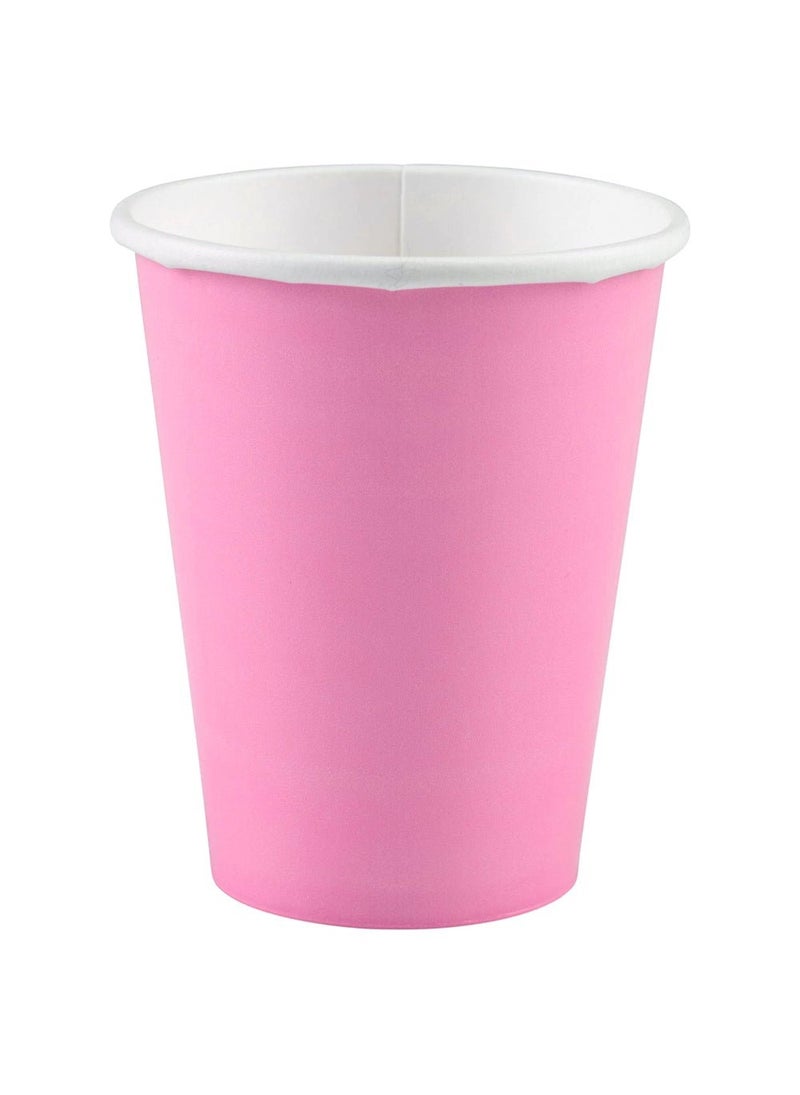 Disposable Paper Cups Pink 250ml 8-Pack