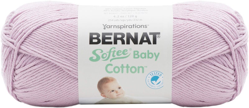 Bernat Softee Baby Cotton YARN, Soft Plum - Image 1