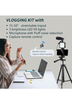 ELTRAZONE Vlogging YouTube Starter Kit - Complete Bundle for Content Creators, Includes Microphone, Tripod, LED Ring Light, Camera Accessories - Perfect for Beginners, High-Quality Video & Audio for YouTube Vlogs  - Image 5