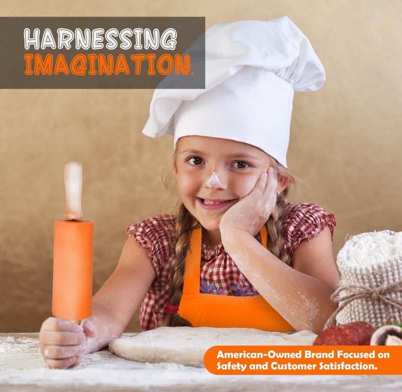 PERLLI Kids Real Cooking Set for Cooking and Baking - 31 Pc. Gift for Junior Chef with Real Utensils, Case & Safe Kids Knife Set for Boys & Girls - Fine Motor Skills & Fun for Children Ages 6+, Orange - Image 4