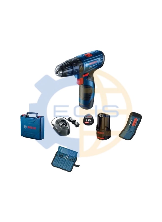 BOSCH 12V Battery Impact Wrench, Right and Left, 2 Batteries, 2 Amp + 23 Pieces, Bosch Malaysia GSB 120-LI