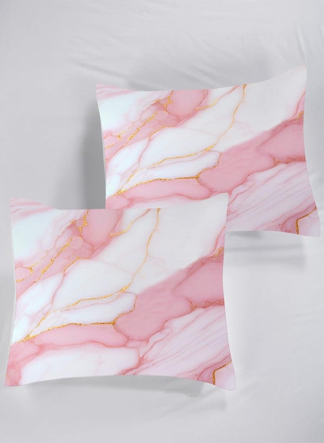 FUYEUN Marble Comforter Set Pale Pink Chic Bedding Sets Full Size for Girls Teens Women Gold Glitter Luxury Marbling Texture Quilt 1 Comforter + 2 Pillow Cases - Image 3