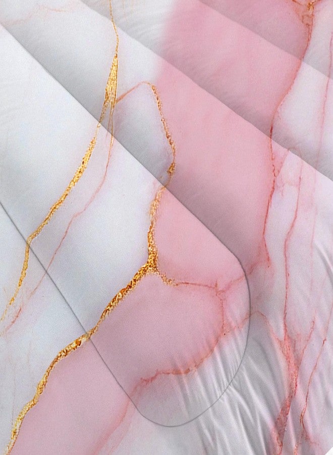 FUYEUN Marble Comforter Set Pale Pink Chic Bedding Sets Full Size for Girls Teens Women Gold Glitter Luxury Marbling Texture Quilt 1 Comforter + 2 Pillow Cases - Image 4