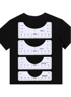 Tshirt Ruler T Shirt Alignment Tool Acrylic T-Shirt Ruler Guide to Center Designs for Vinyl and HTV Alignment Tool (Style B- 4PCS)