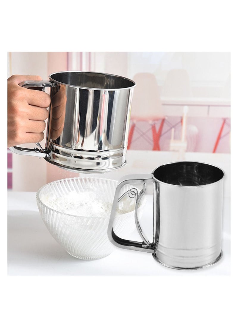 Deo King - Stainless Steel Cup-type Semi-automatic Flour Sieve - Image 1