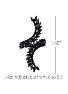 Lavencious Cocktail Fashion Ring Size Adjustable From 6-8.5 Cz Marquise Shape Jewelry For Women (Black)  - Image 4