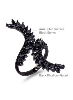 Lavencious Cocktail Fashion Ring Size Adjustable From 6-8.5 Cz Marquise Shape Jewelry For Women (Black)  - Image 5
