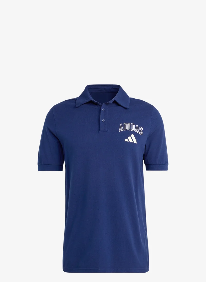 اديداس قميص البولو القطني Seasonal Essentials Collegiate