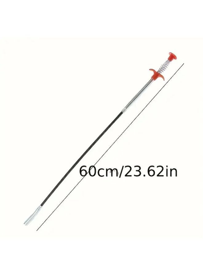 مكبس مرحاض بـ 4 مخالب مع مقبض مريح، طول قابل للتعديل، معدني متين لتنظيف المصارف - Image 1