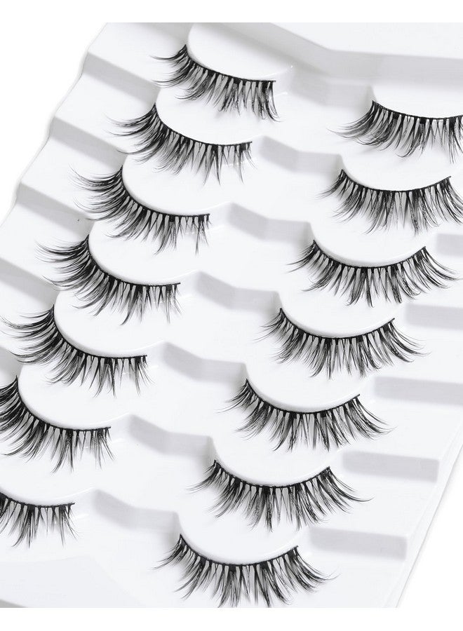 Onlyall Natural Lashes Wispy Lashes Natural Look False Eyelashes Natural Flared Eyelashes False Eye Lashes Soft Fluffy Lashes 7 Pairs D13 Sexy Cat Eye-10Mm - Image 5