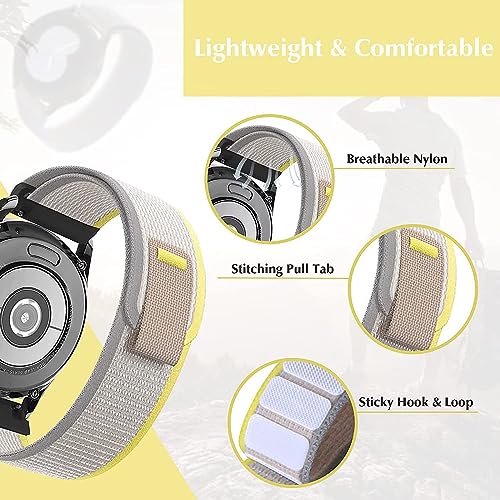 PEFKO PSS87 22MM Washable Velcro Trail Loop Bands / Straps Compatible with Noise Colorfit Pulse 2 Max / Huawei GT2(46mm) / Honor Magic Watch 2(46mm) / Noise Pulse Go Buzz / Boat Flash / Xtend / Xtend Pro / Noise Colorfit Ultra Fireboltt Rage / Fireboltt Phoenix / Noise Colorfit Pulse Grand / Noise Colorfit Pulse 2 Max Smart Watch & All 22mm lug Watches (YELLOW & BEIGE, 22MM [ TRAIL ]) - Image 5