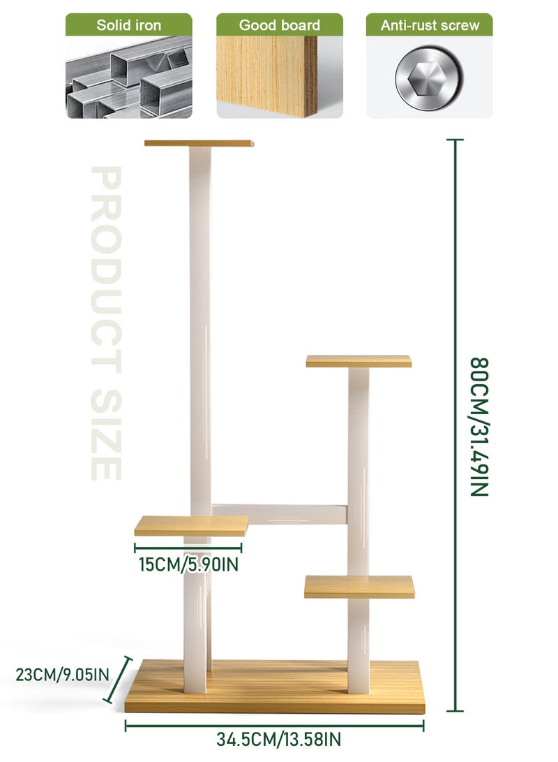 WinHolder Plant Stand Indoor, 4Tier Metal Flower Shelf Tiered Plant Stands for Outdoor, Flower Display Rack Holder Corner Flower Holders, Planter Organizer for Patio Garden Living Room Balcony  - Image 3