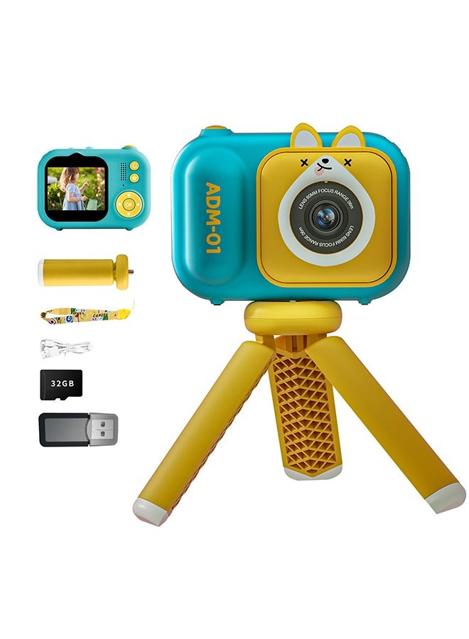 XiuWoo Kids Camera with Tripod, Birthday Gifts for Girls/Boys Age 3-9yr,Cute Portable Little Girls/Boys Gifts Kids Camera Toys for 3-12 Year Old Boys/Girls,Selfie Camera for Kids - Image 1