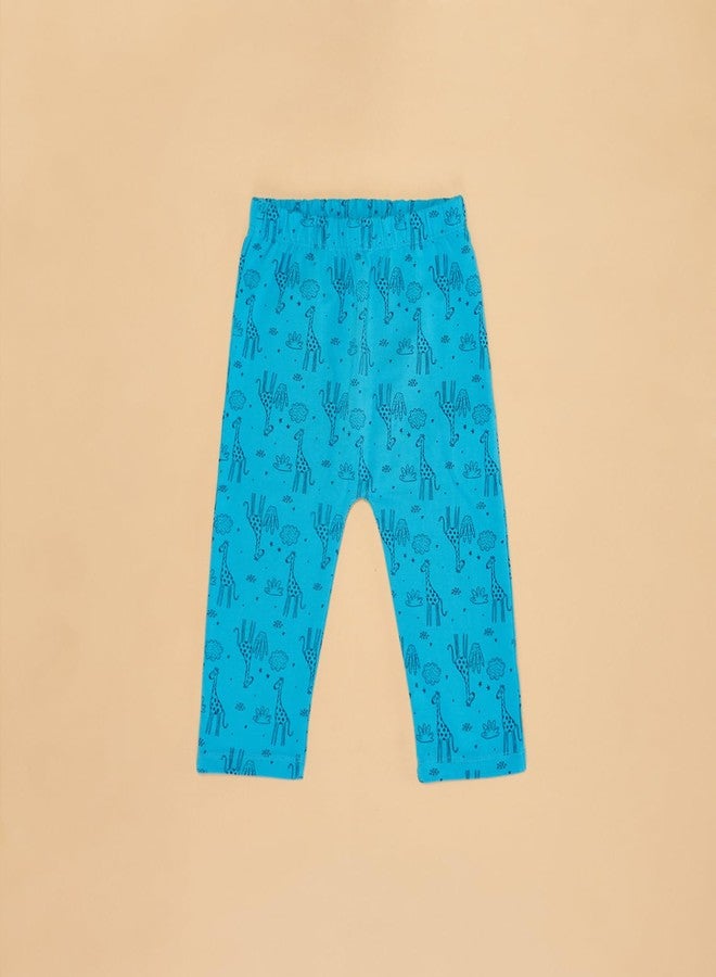 YU by Pantaloons Baby Boy's Regular Fit Leggings (110144507009_Teal - Image 4