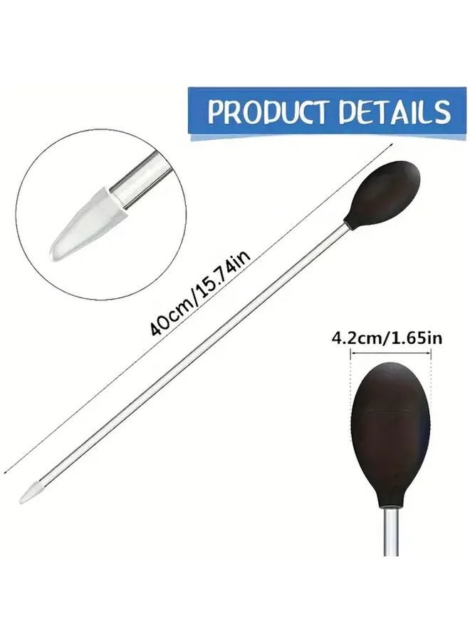 قطعتان من أنبوب سيفون حوض السمك الأسود - منظف أحواض السمك بدون بطارية للمياه العذبة والمالحة - Image 3