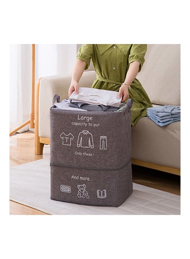 NIBEMINENT Large Capacity Storage Basket Grey - Image 2