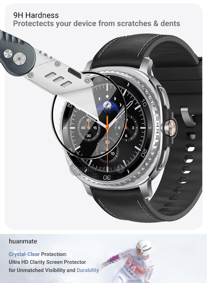 huanmate 2 Pieces Samsung Galaxy Watch 8 Classic 46mm Premium Screen Protector- Crisp Clarity, Ultimate Safety, Shield Against Smudges, Reliable Quality, Easy Installation & Removal  - Image 3