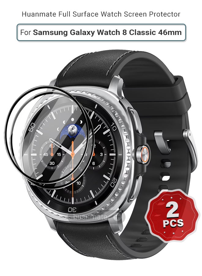 huanmate 2 Pieces Samsung Galaxy Watch 8 Classic 46mm Premium Screen Protector- Crisp Clarity, Ultimate Safety, Shield Against Smudges, Reliable Quality, Easy Installation & Removal  - Image 1