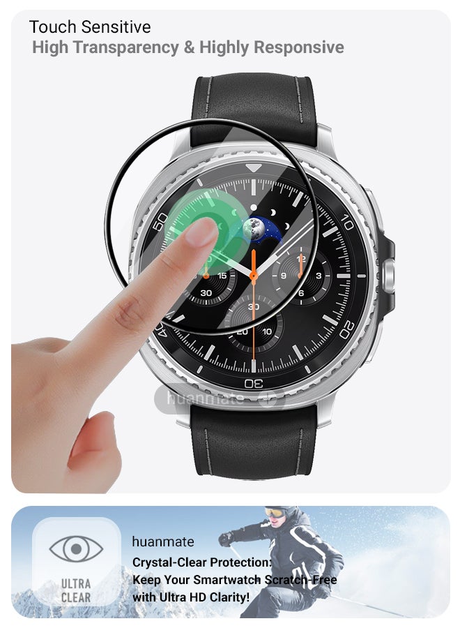 huanmate 2 Pieces Samsung Galaxy Watch 8 Classic 46mm Premium Screen Protector- Crisp Clarity, Ultimate Safety, Shield Against Smudges, Reliable Quality, Easy Installation & Removal  - Image 4