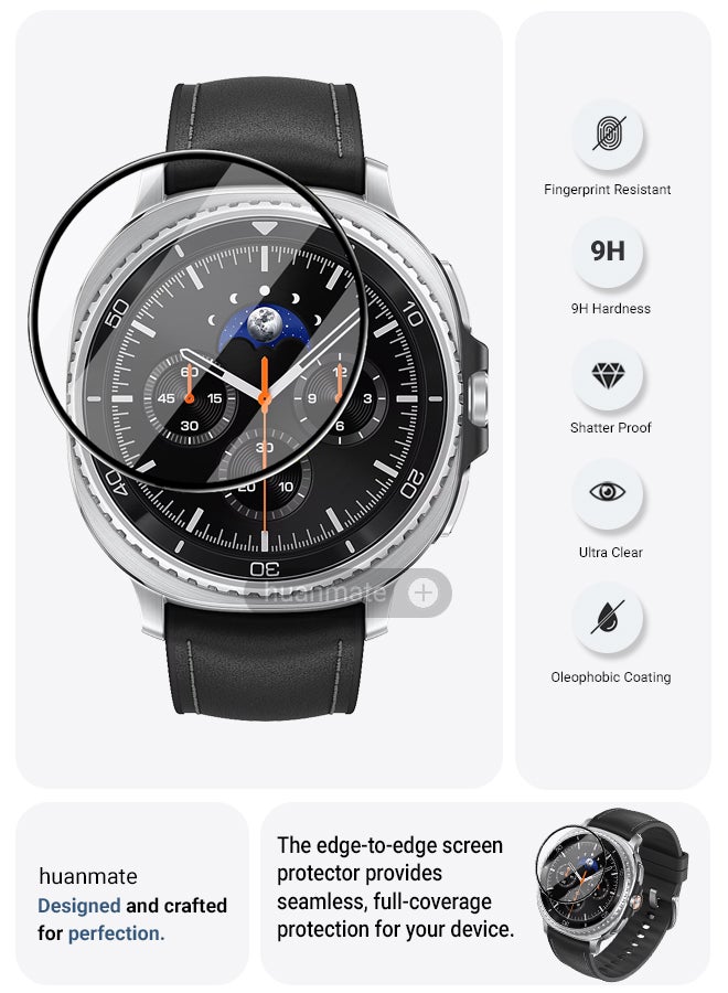 huanmate 2 Pieces Samsung Galaxy Watch 8 Classic 46mm Premium Screen Protector- Crisp Clarity, Ultimate Safety, Shield Against Smudges, Reliable Quality, Easy Installation & Removal  - Image 2