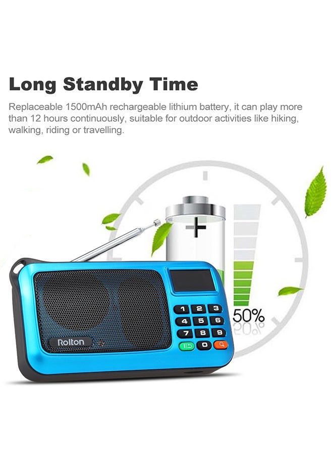 NIBEMINENT USB Portable Digital Radio V476 Blue - Image 4