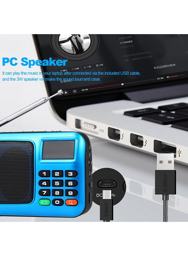 NIBEMINENT USB Portable Digital Radio V476 Blue - Image 5