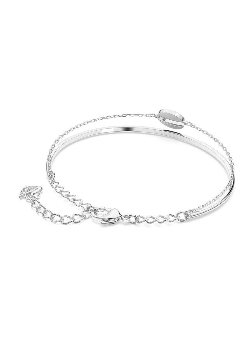 سواروفسكي سوار حلقي للنساء من جينجر كوليكشن كريستالات بيضاء لامعة مع وسلسلة مطلية بالروديوم مقاس واحد كريستال - Image 4