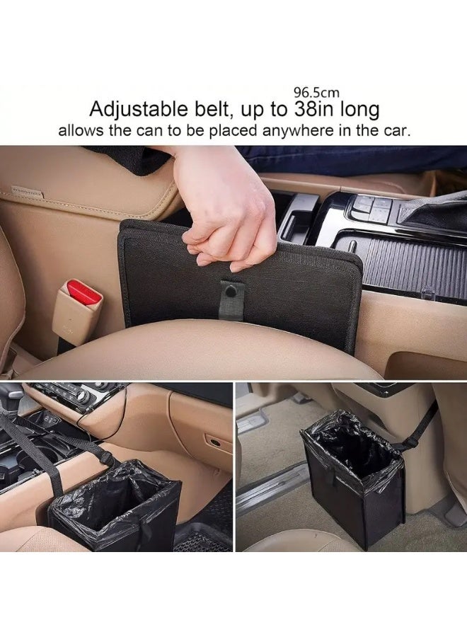 سلة مهملات قابلة للطي للسيارة، حقيبة تخزين سلة مهملات معلقة مقاومة للماء ومانعة للتسرب للسيارة - Image 4