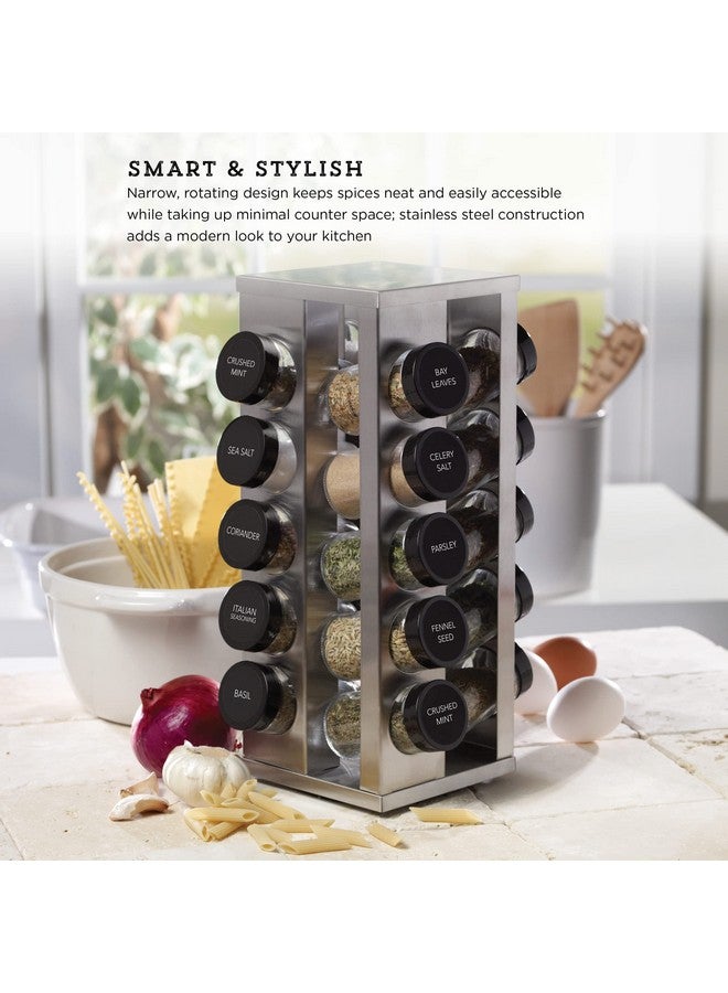 Kamenstein Kamenstein 20 Jar Brushed Heritage Spice Rack, Metallic Gray  - Image 3