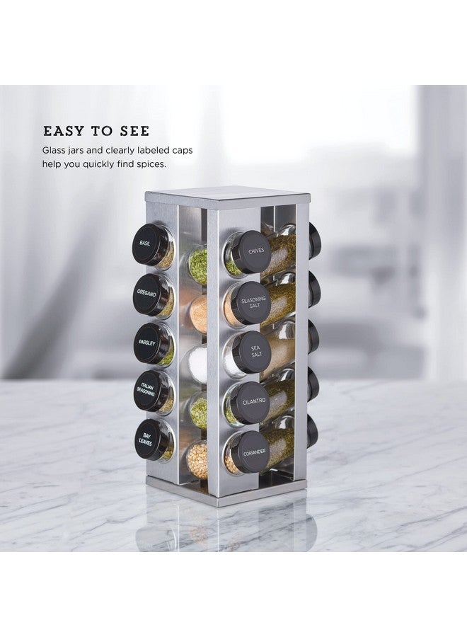 Kamenstein Kamenstein 20 Jar Brushed Heritage Spice Rack, Metallic Gray  - Image 5