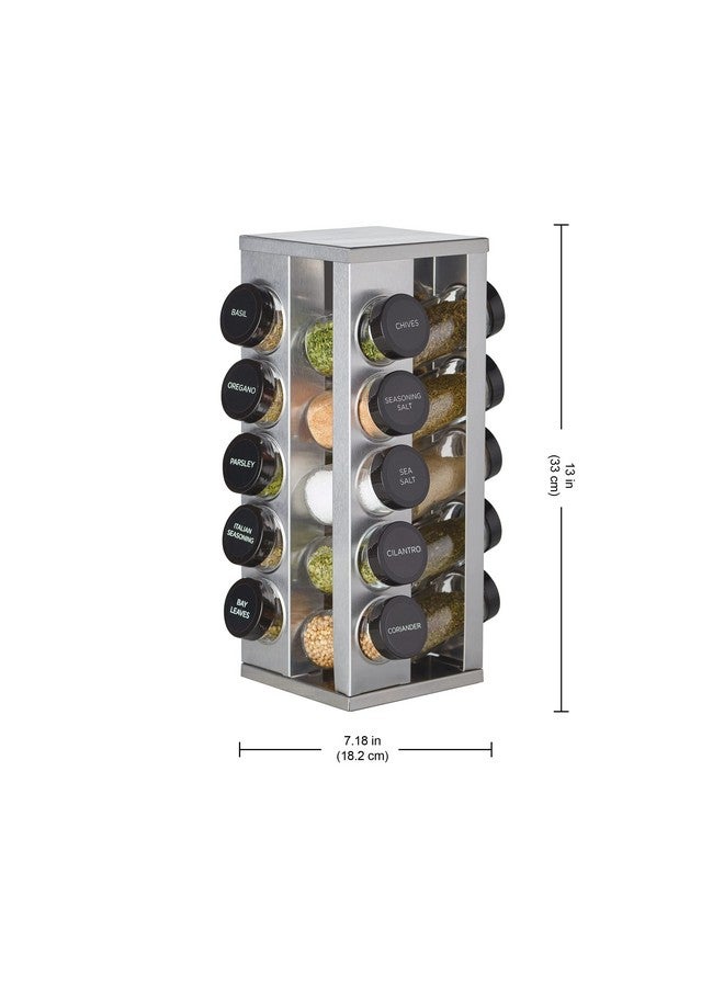 Kamenstein Kamenstein 20 Jar Brushed Heritage Spice Rack, Metallic Gray  - Image 4