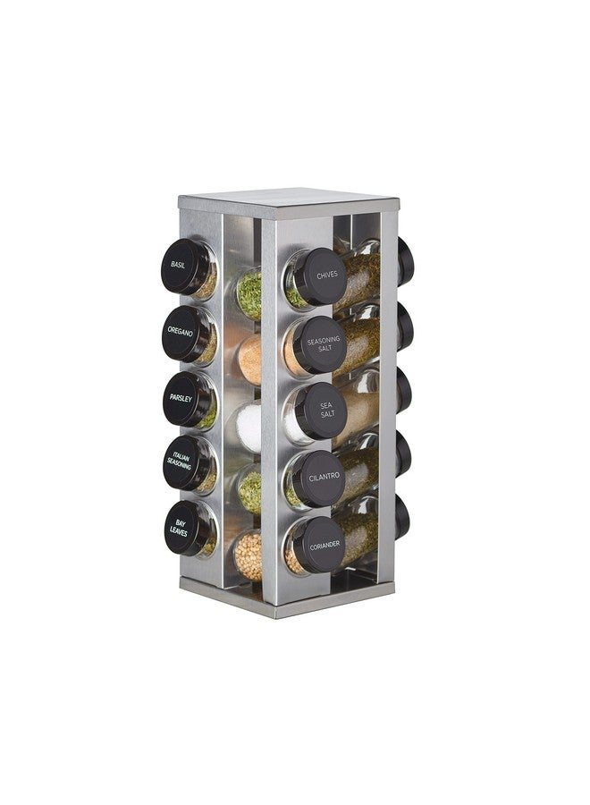 Kamenstein Kamenstein 20 Jar Brushed Heritage Spice Rack, Metallic Gray  - Image 1