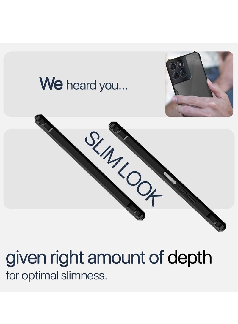 Wtech Motorola Moto G56 5G 2025 Hybrid TPU Silicone with Raised Armour Bumpers Slim Case Cover (MCAPSA) - Clear/Black - Image 5