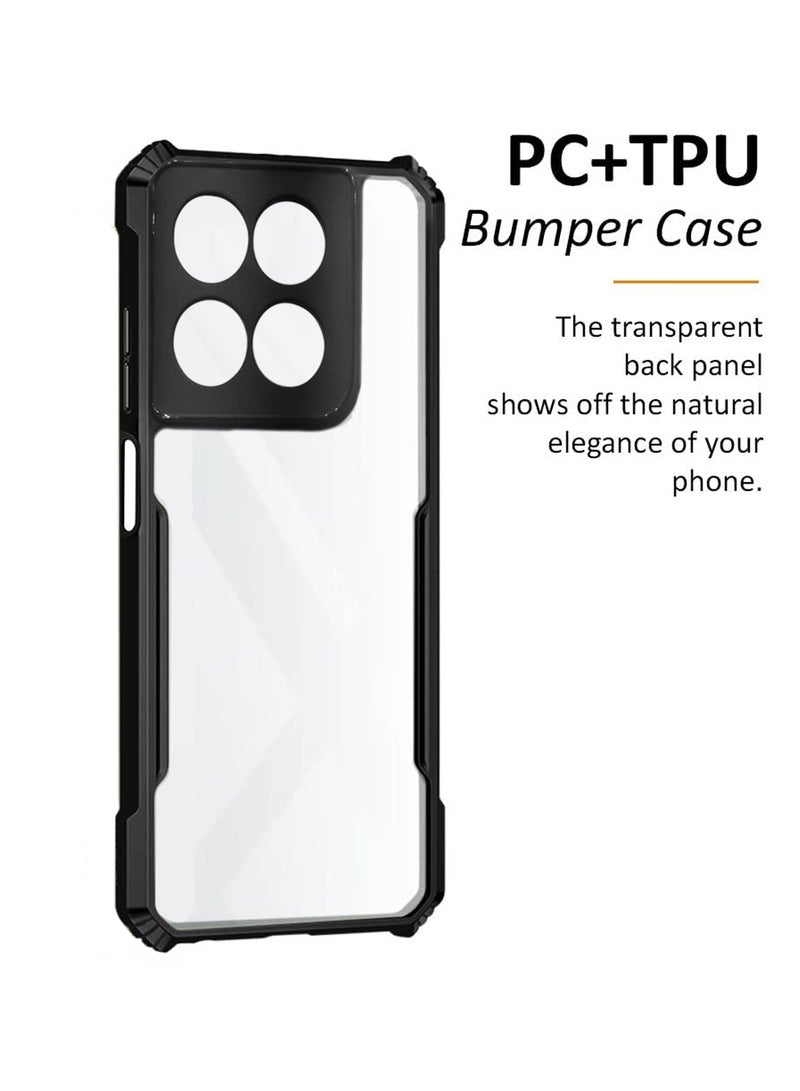 Wtech Motorola Moto G56 5G 2025 Hybrid TPU Silicone with Raised Armour Bumpers Slim Case Cover (MCAPSA) - Clear/Black - Image 2